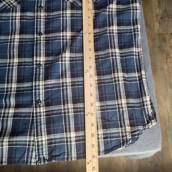 AMERICAN EAGLE OUTFITTERS Mens XXL Vintage Fit Snap Button Plaid Shirt y2k - Picture 6 of 9